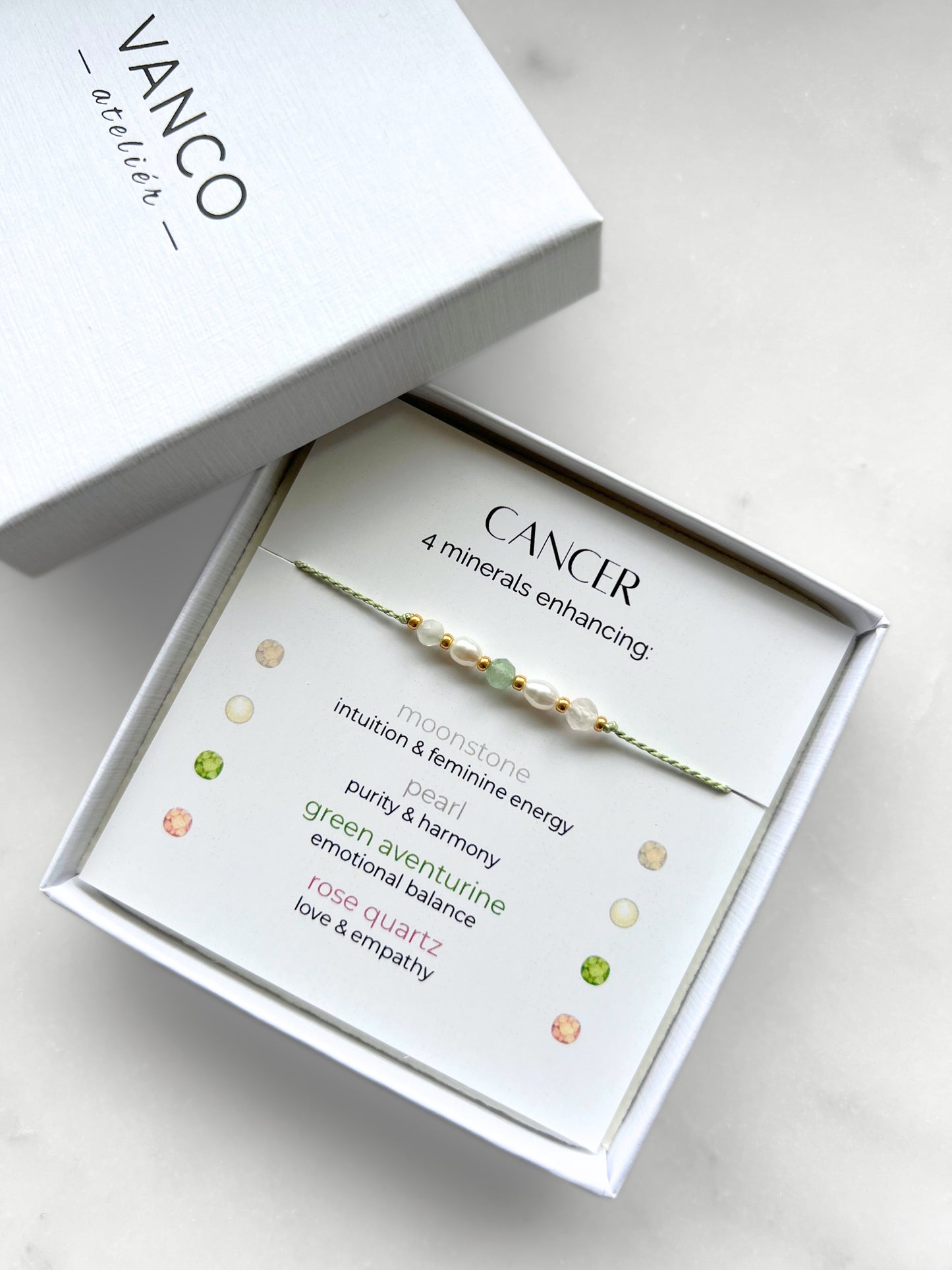 Cancer Zodiac Bracelet | Minimalist Crystal Bracelet