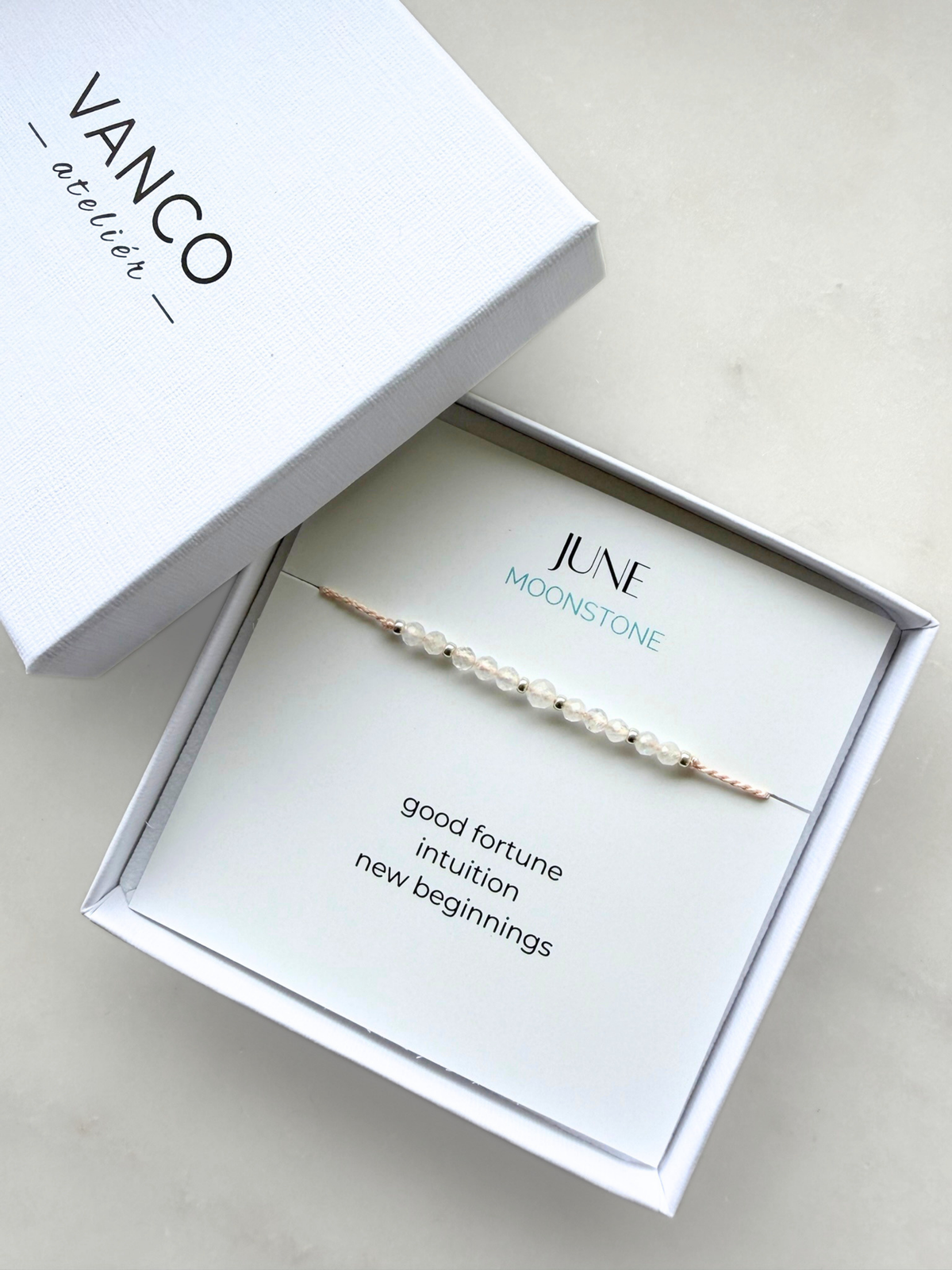 June birthstone bracelet | Moonstone bracelet | Minimalist style