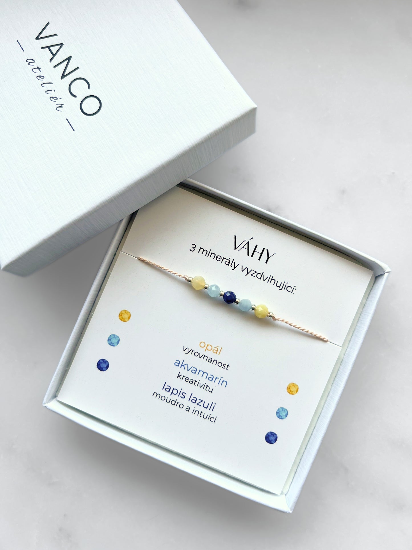 Libra Zodiac Bracelet | Delicate Mineral Jewelry with Opal and Aquamarine