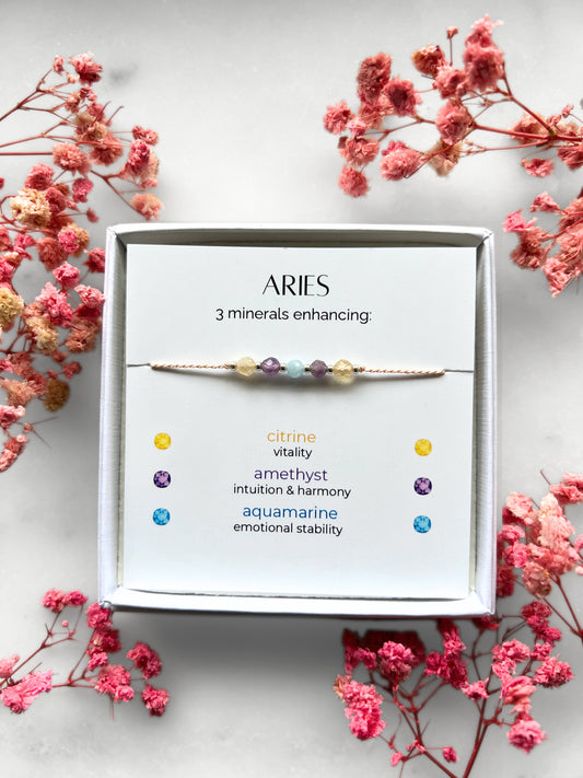 Aries Zodiac Bracelet | Minimalist Crystal Bracelet