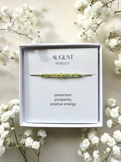 August birthstone bracelet | Peridot bracelet | Minimalist style
