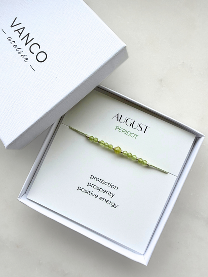 August birthstone bracelet | Peridot bracelet | Minimalist style