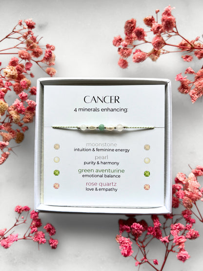 Cancer Zodiac Bracelet | Minimalist Crystal Bracelet