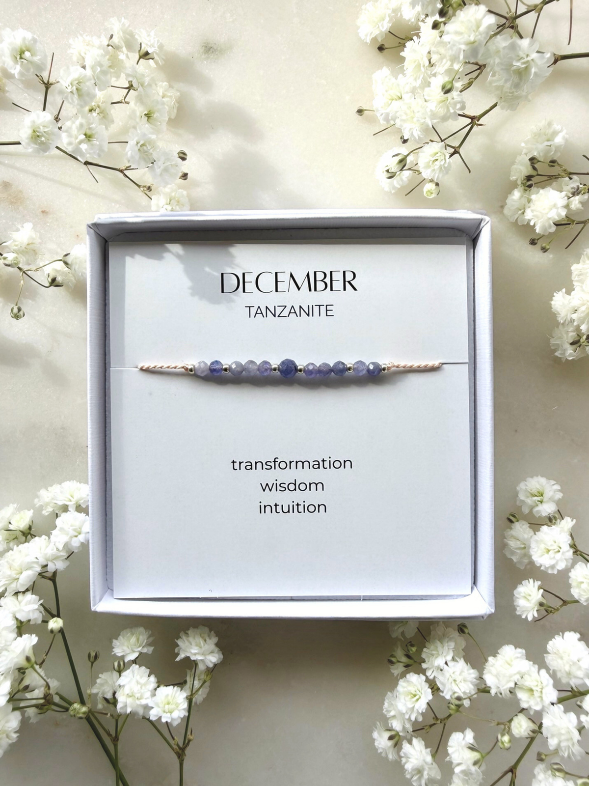 December birthstone bracelet | Tanzanite bracelet | Minimalist style