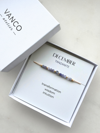December birthstone bracelet | Tanzanite bracelet | Minimalist style