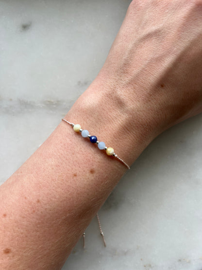 Libra Zodiac Bracelet | Delicate Mineral Jewelry with Opal and Aquamarine