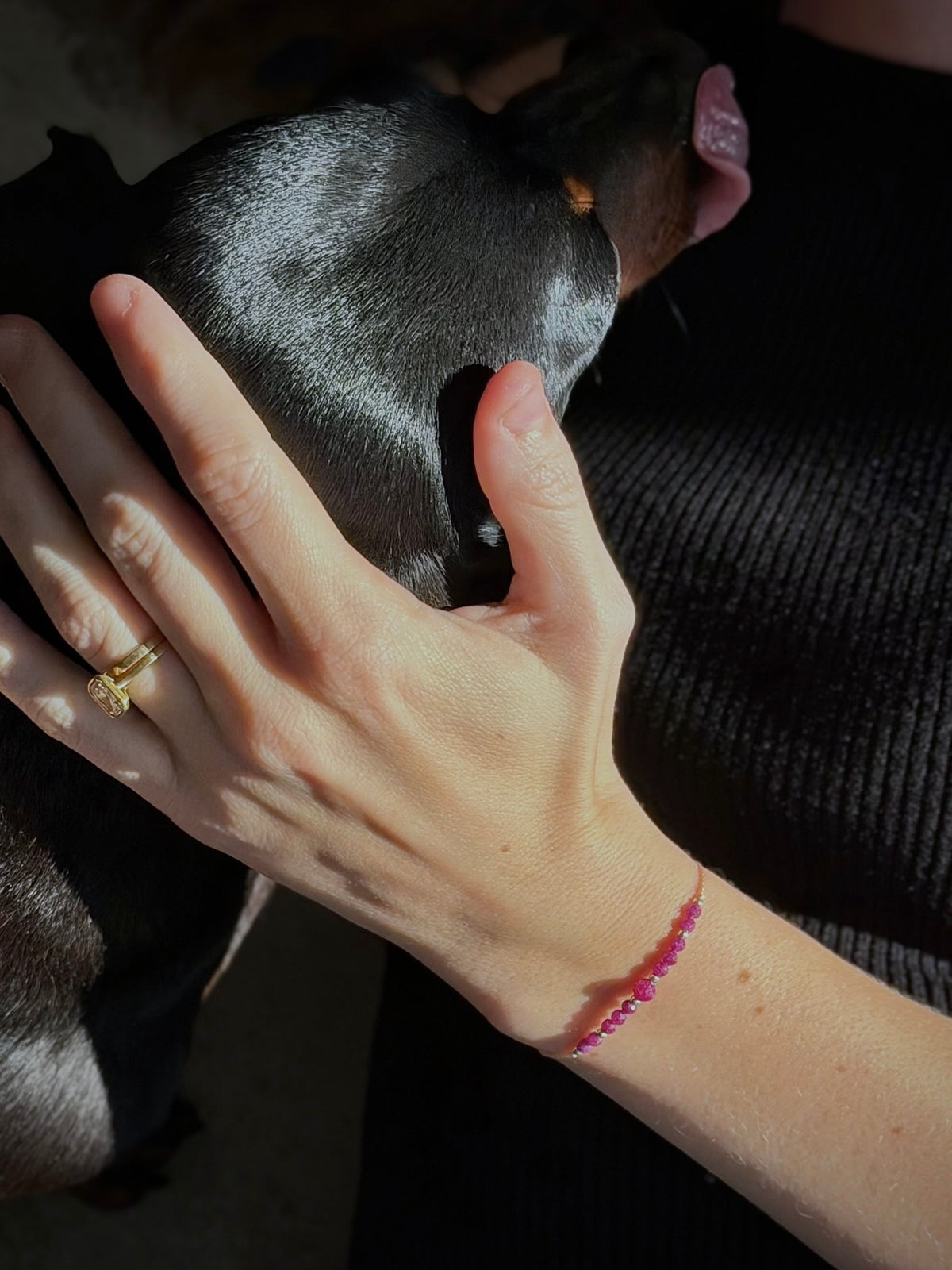July birthstone bracelet | Ruby bracelet | Minimalist style