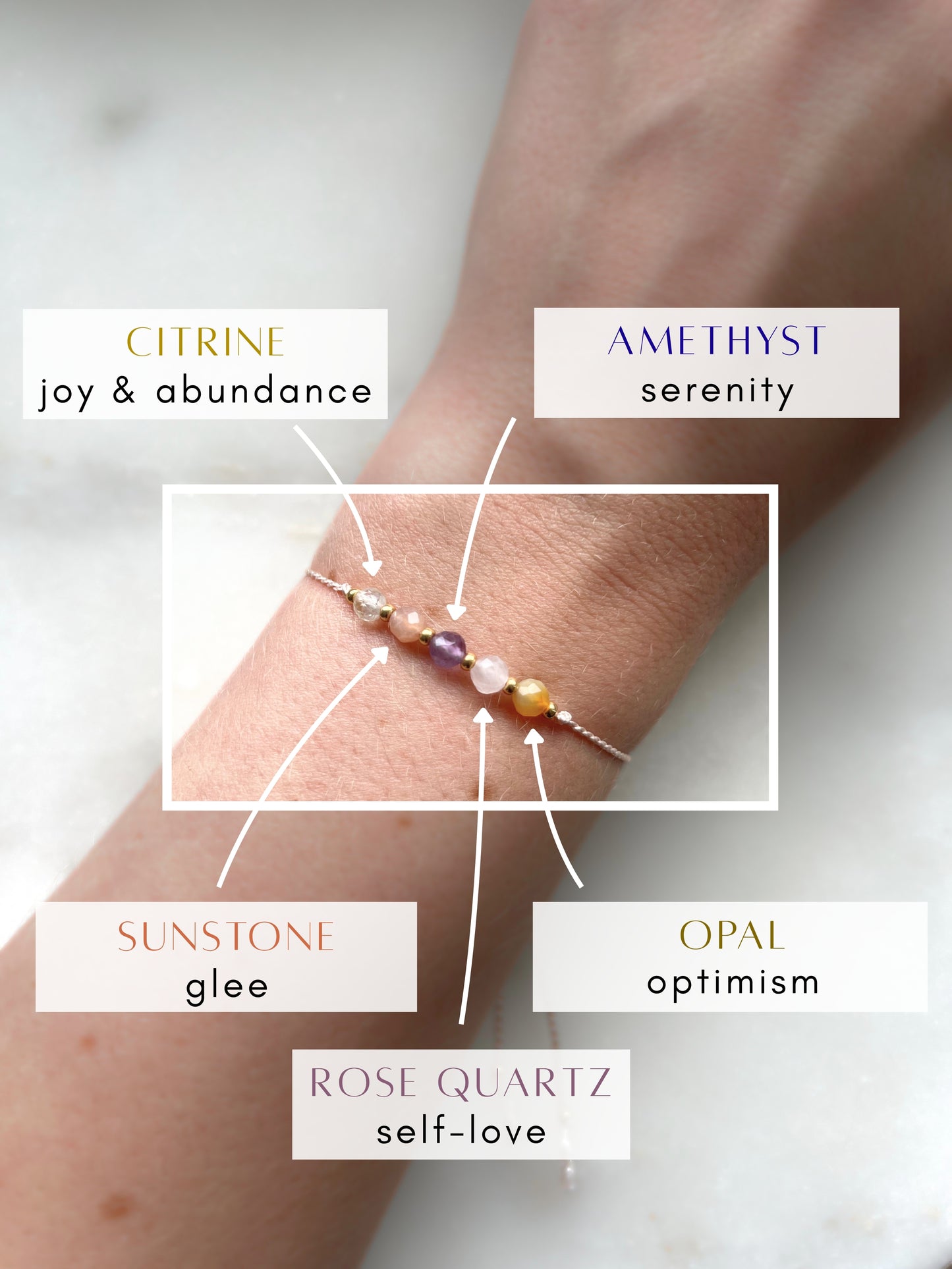 Happiness Crystal Bracelet | Handmade Talisman for Joy