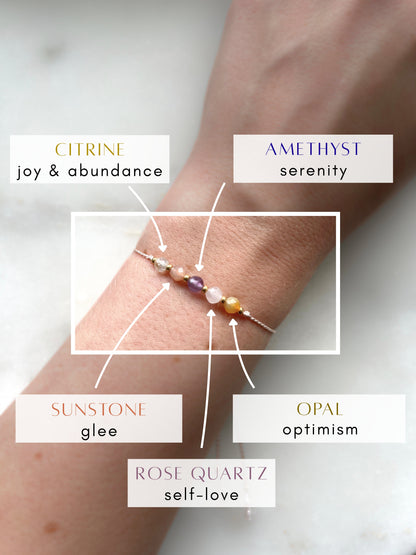 Happiness Crystal Bracelet | Handmade Talisman for Joy
