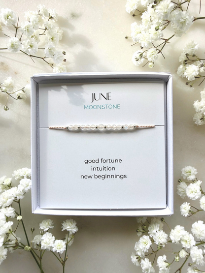June birthstone bracelet | Moonstone bracelet | Minimalist style