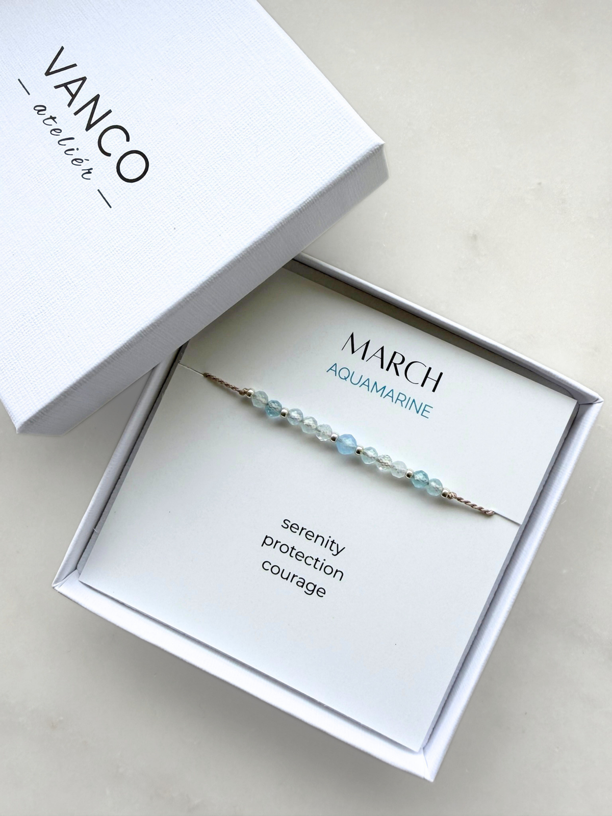 March birthstone bracelet | Aquamarine bracelet | Minimalist style