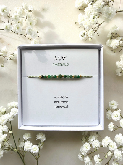 May birthstone bracelet | Emerald bracelet | Minimalist style