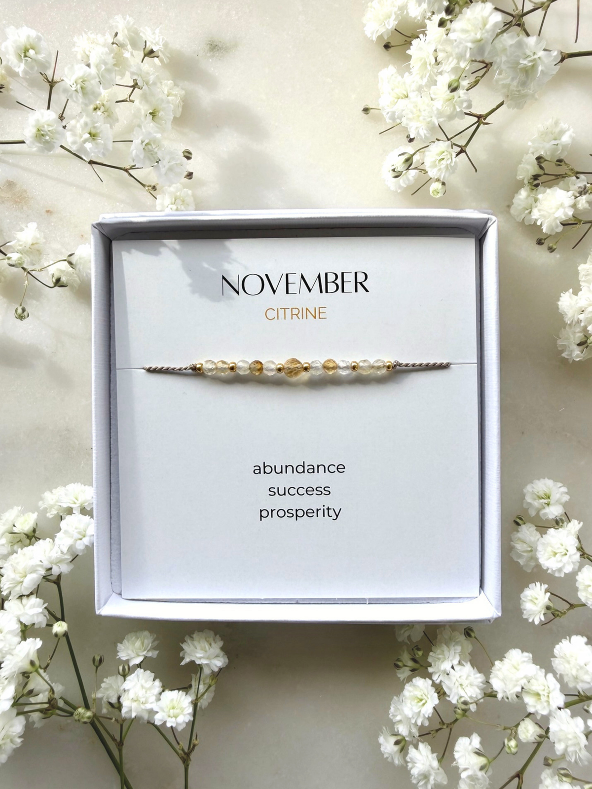 November birthstone bracelet | Citrine bracelet | Minimalist style