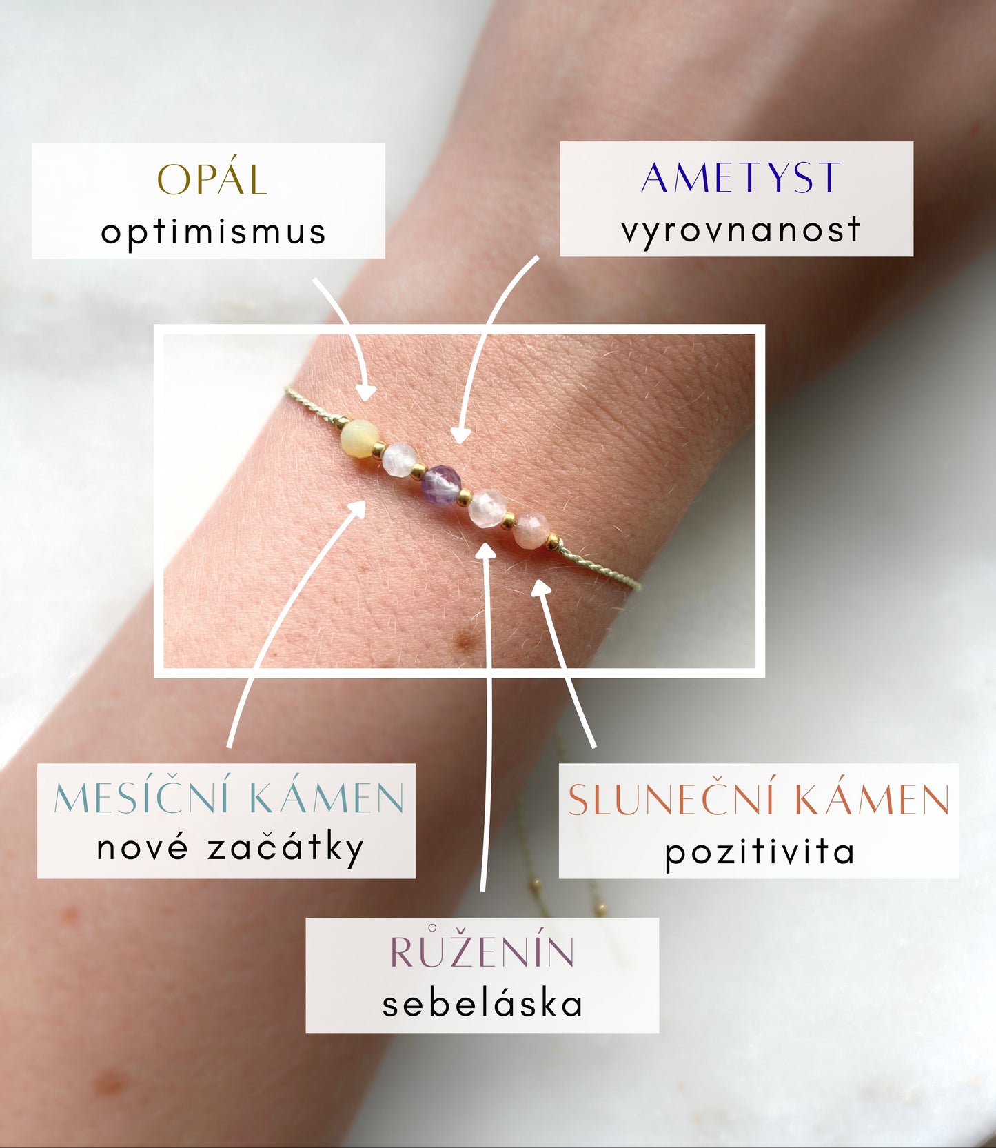 Náramek PLODY LÁSKY | Manifestační Talisman pro Pozitivní Myšlení