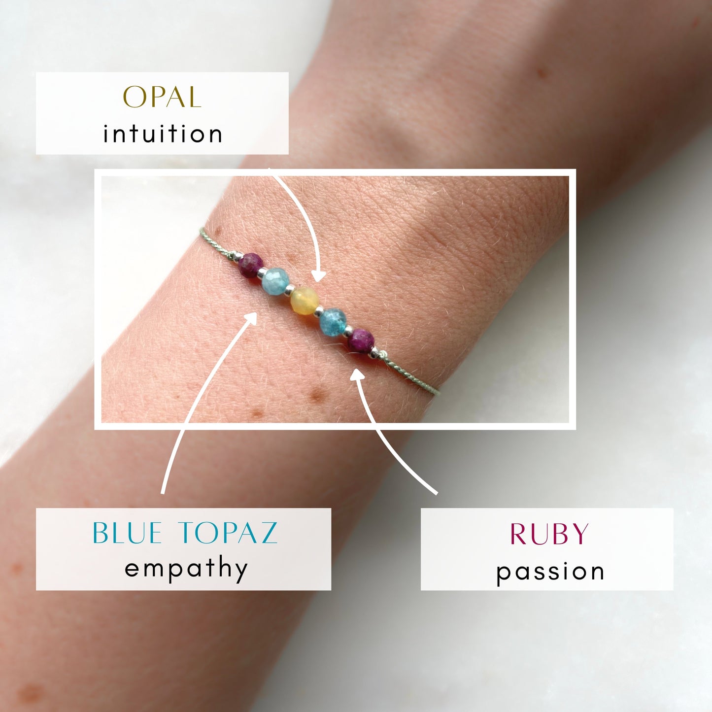 Scorpio Zodiac Bracelet | Opal, Ruby & Blue Topaz