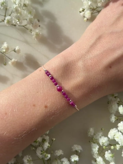 July birthstone bracelet | Ruby bracelet | Minimalist style