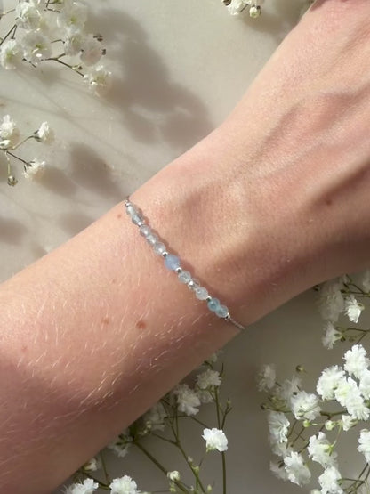 March birthstone bracelet | Aquamarine bracelet | Minimalist style