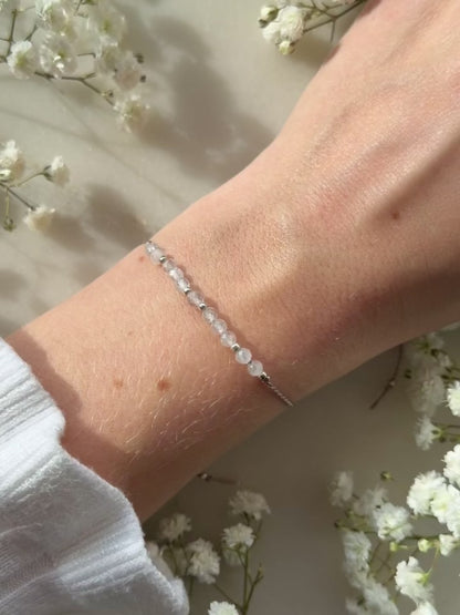 April birthstone bracelet | White Topaz bracelet | Minimalist style