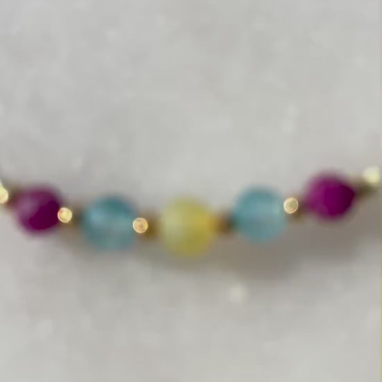 Scorpio Zodiac Bracelet | Opal, Ruby & Blue Topaz