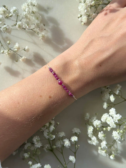 July birthstone bracelet | Ruby bracelet | Minimalist style